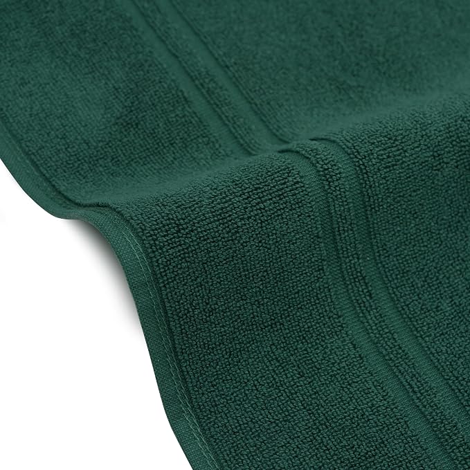 Tens Towels Pack of 2 Bath Mats 100% Cotton, 20 x 32 Inches, Super Absorbent, Hotel Quality Premium Floor Towels, Luxurious, Soft & Quick Dry, Not a Bathroom Rug (Hunter Green)