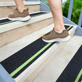 LifeGrip Anti Slip Traction Treads 10-Pack, 4" X 32" with Glow in Dark Stripe, Best Grip Tape Grit Non Slip, Outdoor Non Skid Tape, High Traction Friction Abrasive Adhesive for Stairs Step