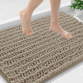 Smiry Bathroom Rugs Mat 36x24, Extra Soft Absorbent Chenille Bath Rugs, Non Slip Rubber Backing Machine Washable Quick Dry Bath Mats for Bathroom Floor, Tub, Shower, Home Decor Accessories, Latte