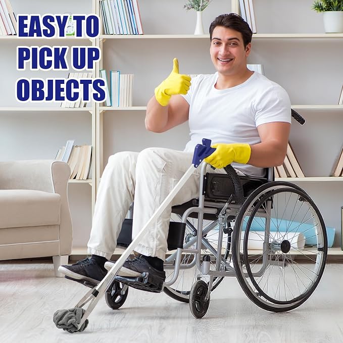 Sabary 5 Pack Suction Cup Reacher Grabber Heavy Trash Picker Grabber Tool, Long Handy Aids Nonslip Claw Reach Tool for Elderly Pick up Stick Arm Extension Litter Picker(Blue)