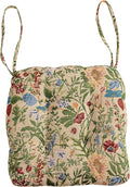 vctops Farmhouse Floral Print Chair Cushions with Ties U-Shaped Soft Comfortable Chair Pads Non Slip Seat Cushions for Indoor Dining Room and Kitchen Chairs (Flower H,18"x18")