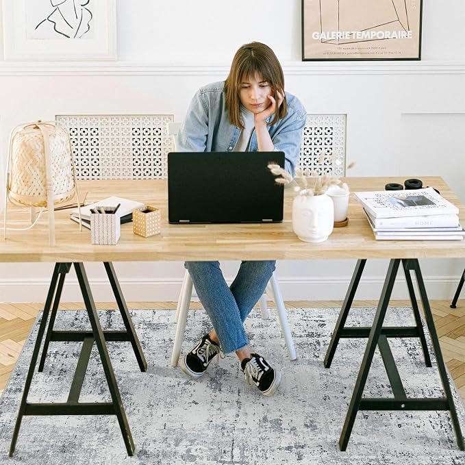 chakme Office Chair Mat for Hardwood Floor, 72"x48" Easy Glide Computer Desk Mat Protector for Rolling Chair Under Desk Rug Nonslip Backing, Machine Wash, (Boho)