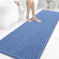 OLANLY Long Bathroom Rugs Runner 70x24, Thick Soft and Absorbent Chenille Bath Mat, Non-Slip, Machine Washable Quick Dry Bath Rugs for Tub Shower Floor, Home Decor Accessories, Cornflower Blue