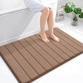OLANLY Memory Foam Bath Mat 44x32, Super Soft Absorbent Bathroom Rugs, Quick Dry, Machine Washable Shower Floor Rugs, Bathmat Carpet, Bathroom Home Decor Accessories, Mocha