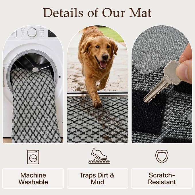 48"x60" Office Chair Mat for Hardwood Tile Floor, Under Desk Carpet Protector for Rolling Computer Chair Mat, Machine Washable Area Rug, Anti-Slip 1/5" Thick Low Pile Thin Floor Mat, Basalt Grey
