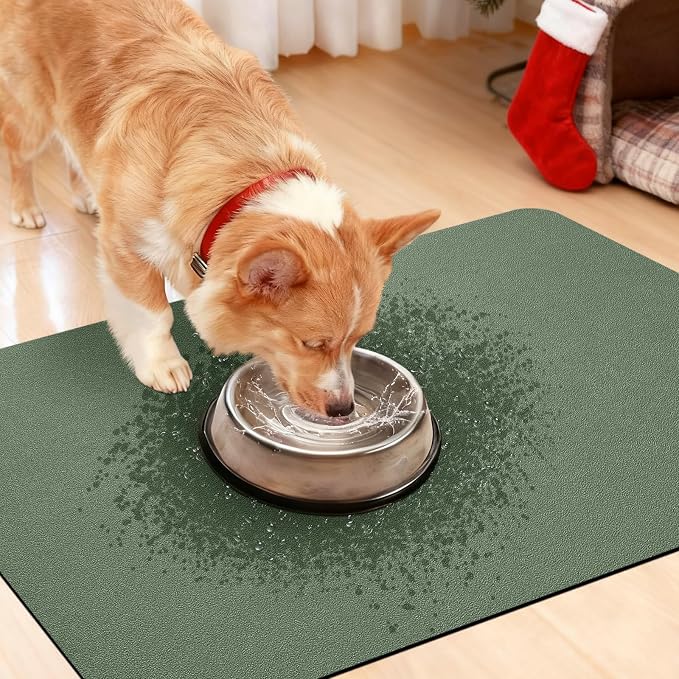 ACCUMTEK Non Slip Bath Mat, Thin Bathroom Rugs Fit Under Door, Quick Dry Bath Mats, Machine Washable Bath Rugs for Bathroom, Bathtub & Kitchen, Dark Green/Upgraded Solid/32 x20
