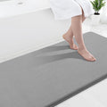 Smiry Memory Foam Bath Mat 70x24, Extra Soft and Absorbent Bathroom Mats, Non Slip Washable Carpet for Floor, Shower and Tub, Grey