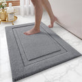 LUMI Ultra Soft Bathroom Rugs Non Slip with Rubber Backing, Absorbent Washable Bath Mat Quick Dry, Upgraded Premium Microfiber Plush Carpet for Bathtub and Shower Floor, Dark Grey, 24x36