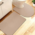 ACCUMTEK Non Slip Bath Mat, Thin Bathroom Rugs Fit Under Door, Quick Dry Bath Mats, Machine Washable Bath Rugs for Bathroom, Bathtub & Kitchen, Bathtub, Taupe/Solid/2 Piece