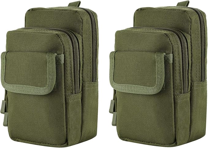 FRTKK 2 Pack Molle Pouches - Tactical Compact Water-Resistant EDC Pouch Bag Small Utility Pouch