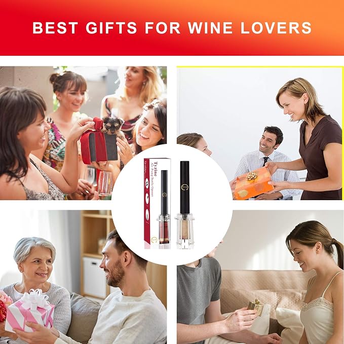 Air Pressure Pump Bottle Opener With Foil Cutter,Aerator Pourer,Vacuum Stopper(4PCS),Simple Cork Remover,Efficient Corkscrew Bottle Opener,Great For Wine Lovers,Perfect Wine Gift.
