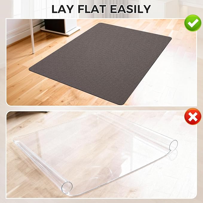 Sycoodeal Chair Mat,36" x 55" Office Chair Mat for Hardwood and Tile Floor, Heavy Duty Floor Protector for Rolling Chairs,Non-Slip,Computer Mat for Home Office(Coffee)