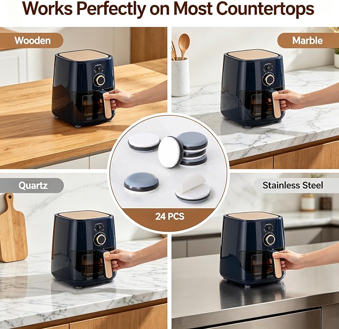 8PCS Appliance Sliders for Kitchen Grey,Self-Adhesive Small Kitchen Appliance Slider Hacks Easy to MovIing & Space Saving Must Have Gadgets Mixer Accessories for countertop