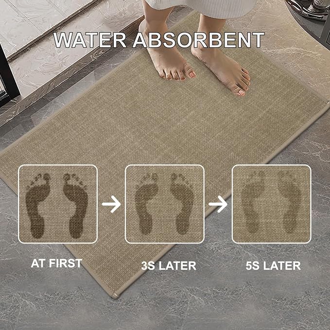 Maximum Non-Slip Indoor Door Mat, Long-Lasting, Soft & True Color with Rubber Backing, Washable & Stain-Resistant Entryway Mat with Powerful Dirt Trapper for Various Entrance, 29''X17'', Brown