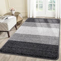 Smiry Dog Door Mat for Muddy Paws, Absorbs Moisture and Dirt, Low-Profile Entryway Mat with Non-Slip Backing, Entry Indoor Outdoor Doormat for Inside Floor (59x35 Inches, Grey, Striped)