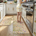 KIMODE Anti Fatigue Kitchen Mats for Floor, Farmhouse Brown Kitchen Rugs Sets of 2, Summer Cushioned Kitchen Floor Mats, Comfort Standing Mats for Sink Laundry Office Desk 20"x59"+20"x32"