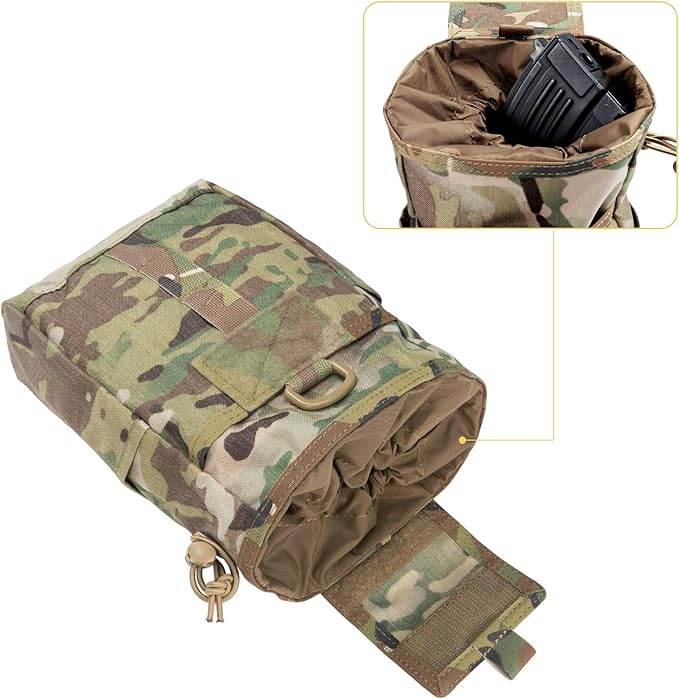 EXCELLENT ELITE SPANKER Molle Dump Pouch Drawstring Magazine Utility Pouch Folding Dump Pouch Waist Bag