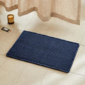 TYUU Waffle Bath Mat, Boho Bathroom Rugs Non Slip Washable Super Absorbent Quick Dry Bath Mat Farmhouse Bathroom Decor, 24"x16" Navy Blue