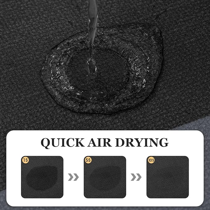 ACCUMTEK Non Slip Bath Mat, Thin Bathroom Rugs Fit Under Door, Quick Dry Bath Mats, Machine Washable Bath Rugs for Bathroom, Bathtub & Kitchen, Bathtub, Black/Bordered/24 x17+48"x20"