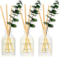 COCORRÍNA Eucalyptus Reed Diffuser Set of 3 - Lavender Eucalyptus, Black Forest, Clean Cotton Scents, 1.7 fl oz Each, Total 5.1 oz, Scented Oil Diffusers for Home & Office﻿
