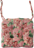 vctops Farmhouse Floral Print Chair Cushions with Ties U-Shaped Soft Comfortable Chair Pads Non Slip Seat Cushions for Indoor Dining Room and Kitchen Chairs (Flower C,16"x16")