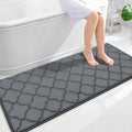 OLANLY Memory Foam Bath Mat Rug 59x24, Ultra Soft and Absorbent Bathroom Rugs, Non-Slip, Comfortable, Machine Washable Bath Carpet for Bathroom Floor, Tub, Shower and Home Decor Accessories, Dark Grey
