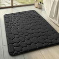 YIHOUSE Bathroom Mat Rug, Memory Foam Bath Mat, Non-Slip Bathroom Floor Mats, Cobblestone Bath Mats Absorbent Bath Rugs Washable Quick Dry (17x24,Black)