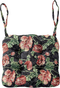 vctops Farmhouse Floral Print Chair Cushions with Ties U-Shaped Soft Comfortable Chair Pads Non Slip Seat Cushions for Indoor Dining Room and Kitchen Chairs (Flower F,16"x16")
