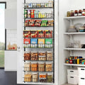 ElegantArray 8-Tier Pantry Door Oragnizer, Over The Door Pantry Organizer Rack and Storage, Hanging Spice Rack Shelves Door, Home Office Laundry Room Bathroom & Kitchen Organization Essentials Metal