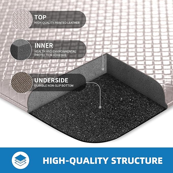 Kitchen Mats for Floor - 17"x59" Anti Fatigue Mats for Kitchen Floor - Non Slip Cushioned Rugs for Standing - Ivory