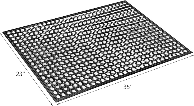 Yesland Rubber Door Mat 36 x 24 Inches, Durable Restaurant Kitchen Non-Slip Bar Drainage Utility Floor Mat, Ideal Entry Way Doormat for Home and Garden & Indoor Outdoor Wet Area