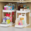 Ukeetap 2 Pack Multi-Purpose Pull-Out Storage Organizers, Under Sink Organizers and Storage for Bathroom & Kitchen, Under Cabinet Organizers and storage, 14.8 Inch, White