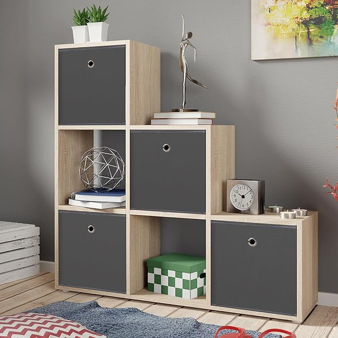 Foldable Storage Cubes Bins ,11 Inch Cloth Storage Cube Fabric Storage Box Cubes Organizer Baskets with Handles for Home Organizer Set of 8 (Grey)