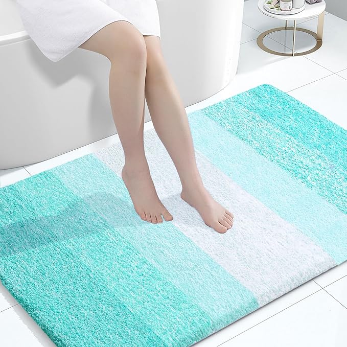 OLANLY Large Bathroom Rugs Mat 44x32, Extra Soft Absorbent Microfiber Bath Rugs, Rubber Backing, Quick Dry, Machine Washable Bath Mats for Bathroom Floor, Tub and Shower, Home Decor Accessories, Teal