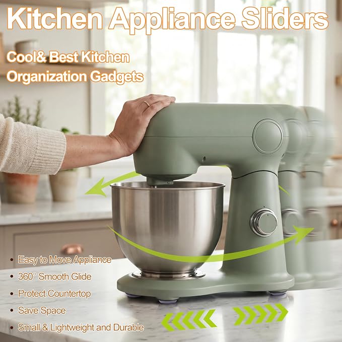 Appliance Sliders for Kitchen 24 PCS Self-Adhesive Small Kitchen Finds Appliance Slider Hacks Easy to MovIing & Space Saving Must Have Home Gadgets Mixer Accessories for Countertop