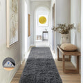 Ophanie Runner Rug for Hallway, 2x7 Washable Non-Slip Fluffy Soft Bedside Rugs, Bedroom Living Room Shaggy Carpet for Kids Girls Boys Dorm Nursery Home Decor Aesthetic, Grey