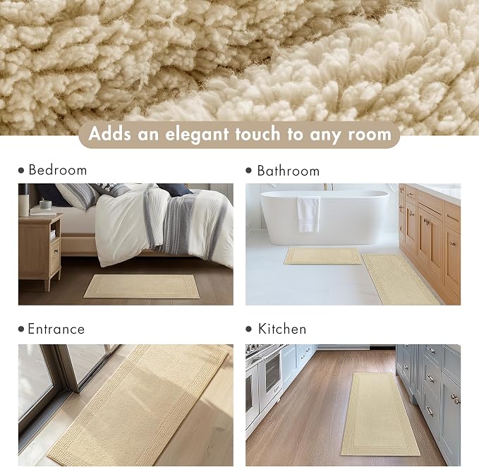 Madison Park Splendor Reversible 100% Cotton Tufted Bathroom Rug-3000 GSM Hotel Quality Luxurious Plush Medium Pile Bath Mat Absorbent, Quick Dry, Shower Room Décor, 24x36 Natural