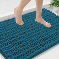 Smiry Bathroom Rugs Mat 36x24, Extra Soft Absorbent Chenille Bath Rugs, Non Slip Rubber Backing Machine Washable Quick Dry Bath Mats for Bathroom Floor, Tub, Shower, Home Accessories, Peacock Blue