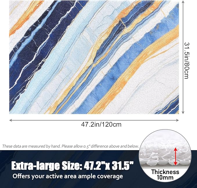 Shower Mat Non Slip: 47.2x31.5 Inch Extra Large Shower Mats for Inside Shower, Soft PVC Loofah Massage Showe Stall Mat, Anti Slip Mat for Shower, Floor, Bathroom, Kitchen, Quick Drying