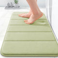 OLANLY Memory Foam Bath Mat 35x16, Super Soft Absorbent Bathroom Rugs, Quick Dry, Machine Washable Shower Floor Rugs, Bathmat Carpet, Bathroom Home Decor Accessories, Vanilla
