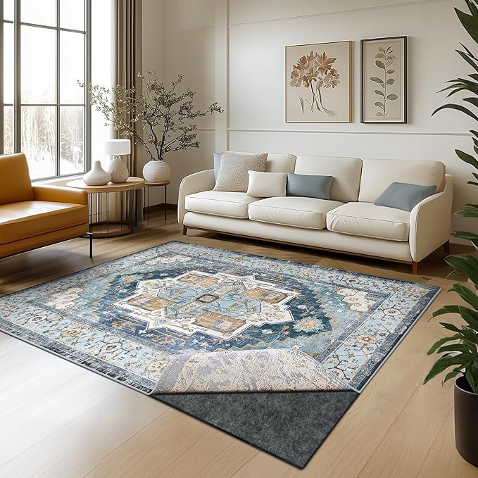 Waterproof Rug Pad, 2x6 ft Area Rug Non-Slip Carpet Pad, 1/4" Thick Non-Slip Rug Pads for All Floors and Finishes, Felt Pad for Hardwood Floors, Keeps Carpets in Place Soft and Safe
