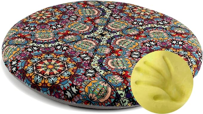 Sigmat Memory Foam Seat Cushion Anti-Slip Soft Round Stool Cushion Chair Pad 16 Inch Graphic