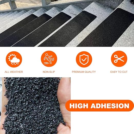 SIKEDEPRO 4" x 33Ft Heavy Duty Anti-Slip Tape,Skateboard Grip Tape, Non-Skid Safety Traction Tape for Staircases Outdoor/Indoor, Waterproof High Traction Stairs Non Skid Treads