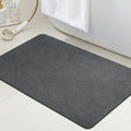 ACCUMTEK Non Slip Bath Mat, Thin Bathroom Rugs Fit Under Door, Quick Dry Bath Mats, Machine Washable Bath Rugs for Bathroom, Bathtub & Kitchen, Charcoal Gray/Upgraded Solid/32 x20