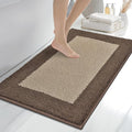 anllugs Bathroom Rugs 24" x 36", Non-Slip Extra Soft Absorbent Bath Rugs, Machine Washable Quick Dry Bath Mats for Bathroom Floor, Shower, Bathtub and Sink, Taupe & Dark Brown