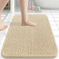 Arotive Bathroom Rugs 24" x 16", Ultra Soft Absorbent Chenille Bath Rugs, Non-Slip Rubber Backing, Machine Washable Bath Mats for Bathroom Floor, Tub and Shower, Home Decor Accessories, Beige