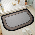 YDKGL Half Circle Bath Mat, Thin Bathroom Rugs Fit Under Door Quick Dry Non Slip Washable Bathroom Mat with Rubber Backing, Absorbent Half Round Shower Mat Rug,Gray Brown