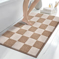 anllugs Bathroom Rugs 30" x 46", Non-Slip Extra Soft Absorbent Bath Rugs, Machine Washable Quick Dry Bath Mats for Bathroom Floor, Shower, Bathtub and Sink, Checkered Beige & Grayish Brown