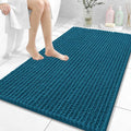 OLANLY Bathroom Rug Mat 44x32, Thick Soft and Absorbent Chenille Bath Mat, Non-Slip Rubber Backing, Machine Washable Quick Dry Bath Rugs for Tub Shower Floor, Home Decor Accessories, Peacock Blue