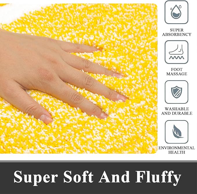 Pauwer Bathroom Rugs Sets 3 Piece Bathroom Shower Rugs with U-Shaped Contour Toilet Mat Absorbent Microfiber Plush Bath Mats Non Slip Bath Rugs Machine Washable Shaggy Bath Floor Mats